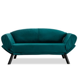 Atelier Del Sofa Genzo - Sofá cama de 2 plazas en azul petróleo